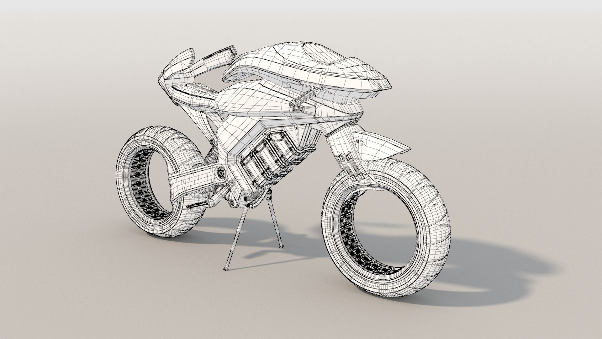 Motorcycle futuristic 3D model_6