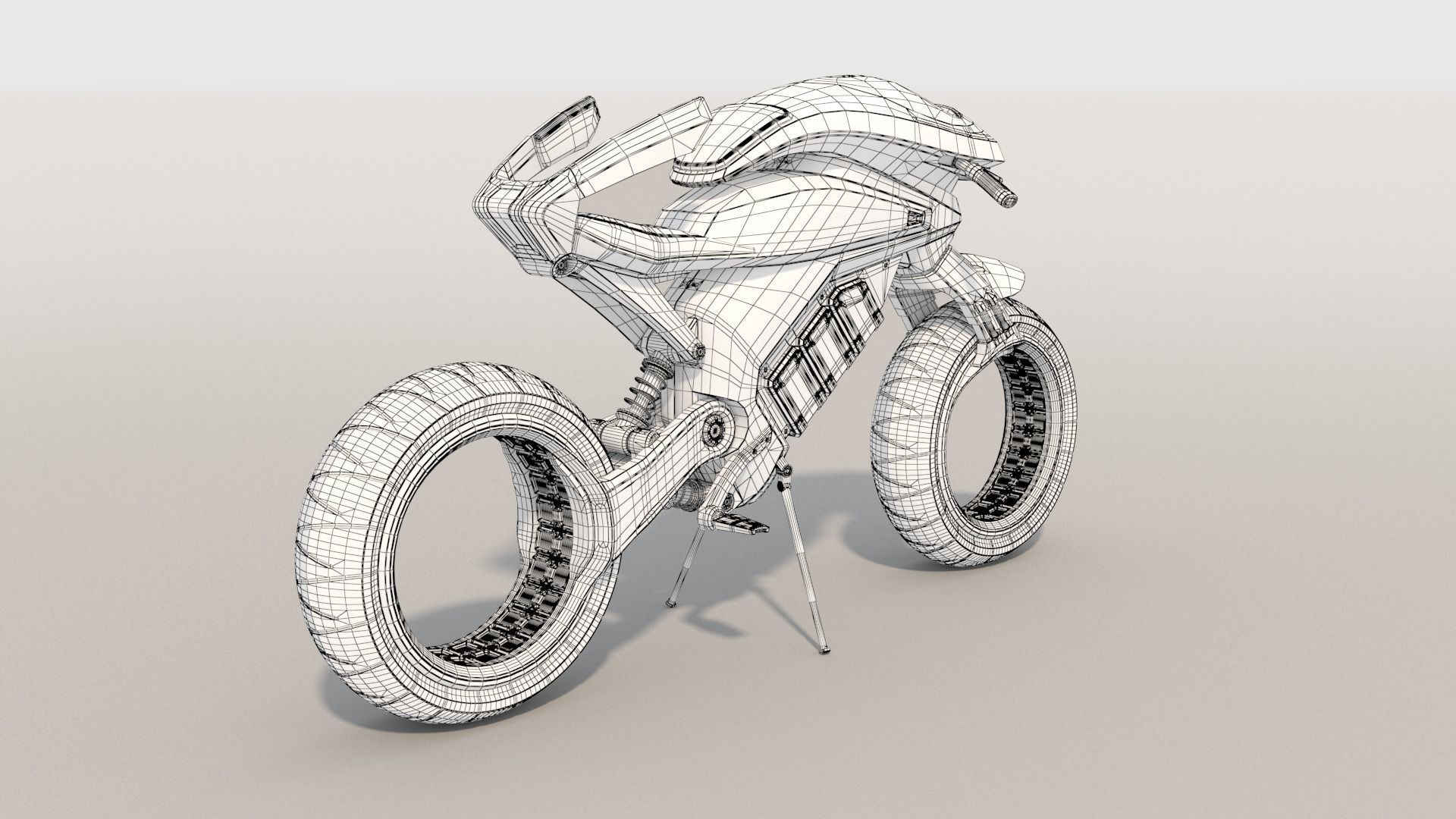 Motorcycle futuristic 3D model_5