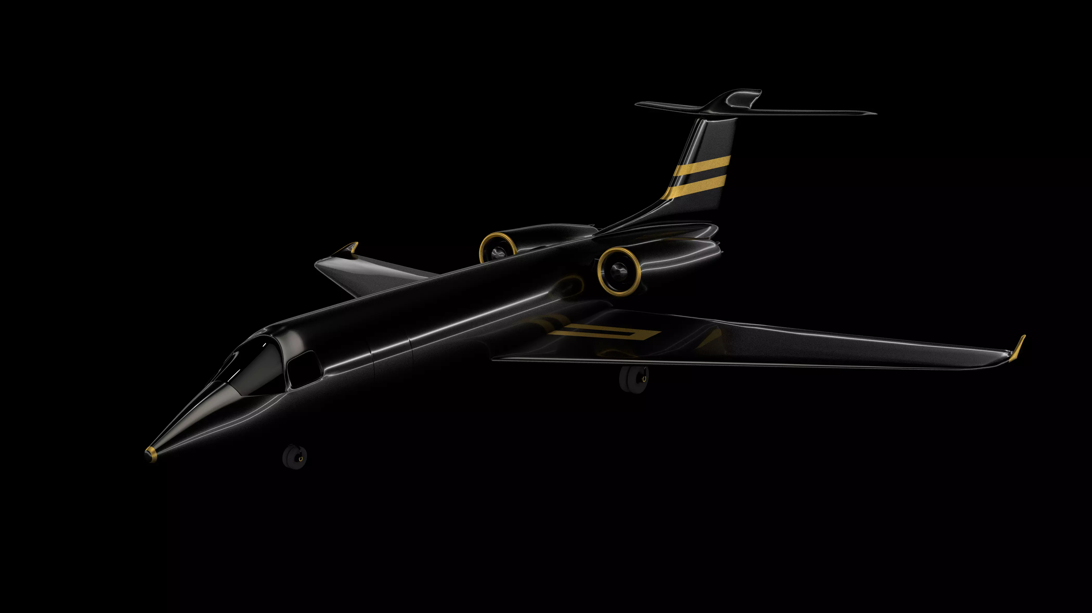 Airplane Black Generic Low-poly 3D model