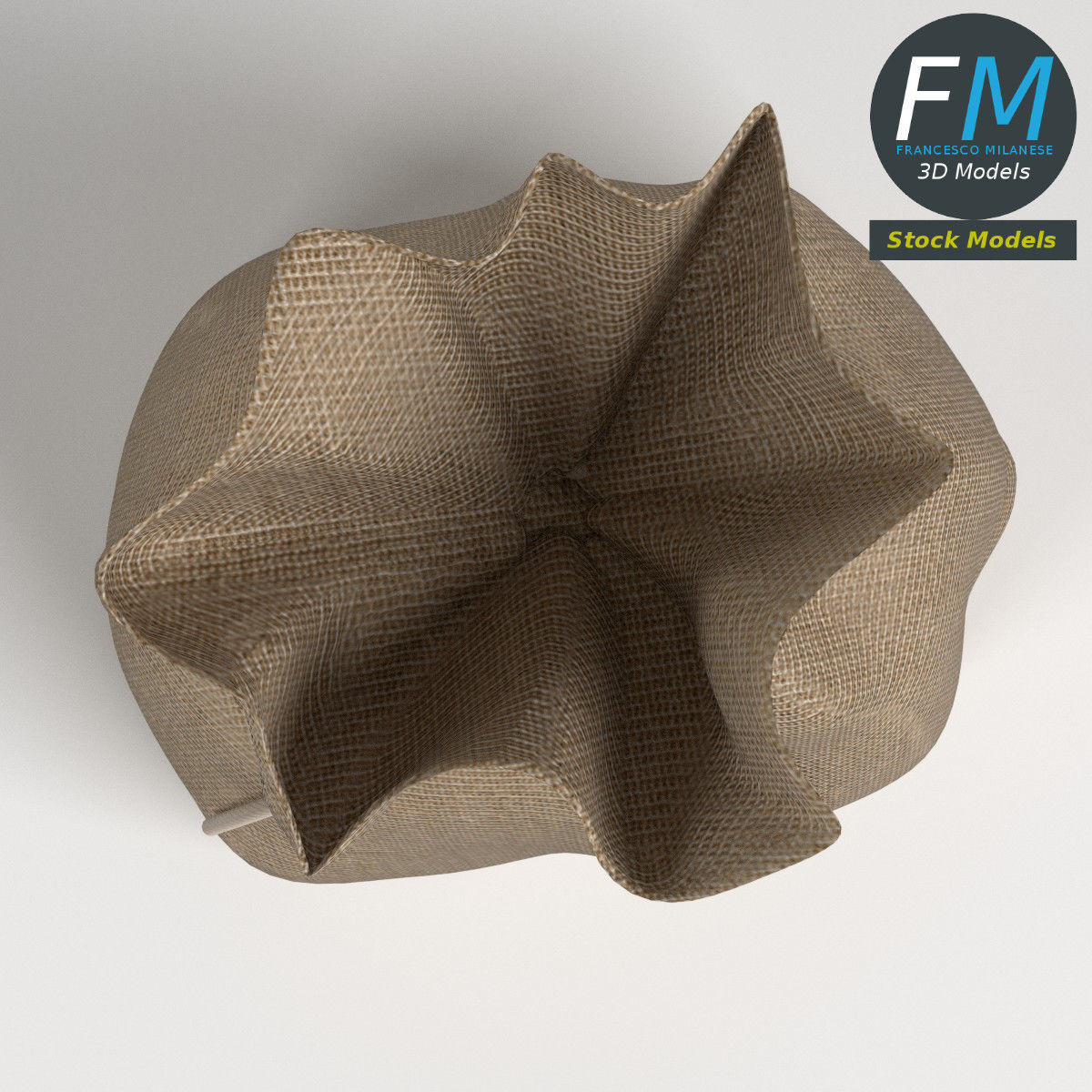 Jute sack 3D model_6