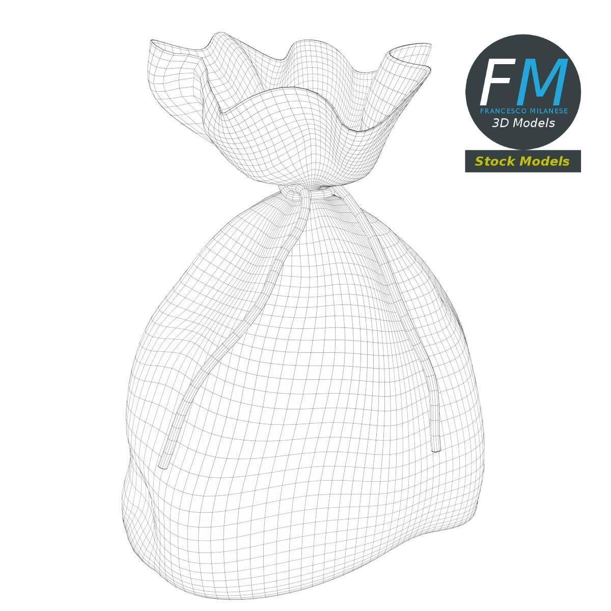 Jute sack 3D model_7