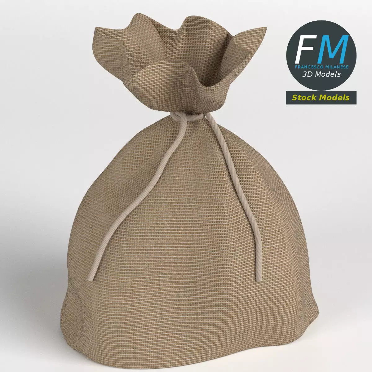Jute sack 3D model_0