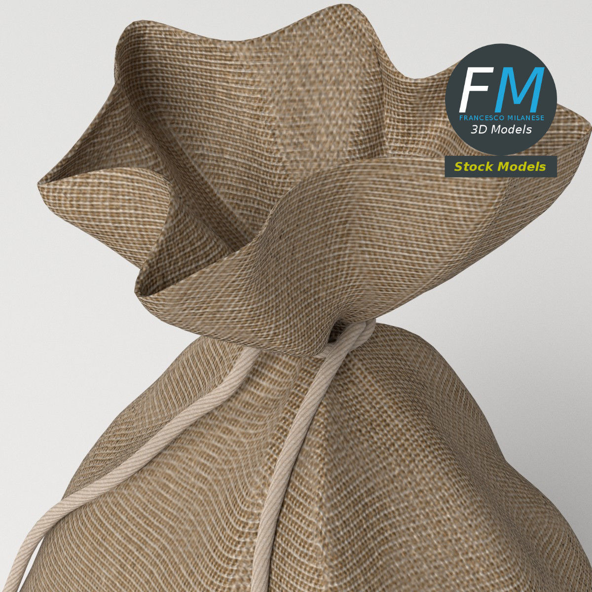 Jute sack 3D model_5