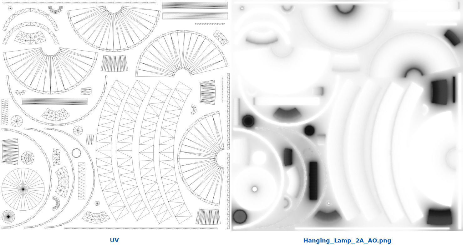Hanging Lamp 2A Low-poly 3D model_6