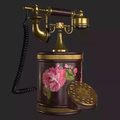 Retro Vintage Phone PBR Low-poly 3D model
