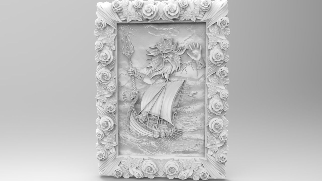 Odin In Rose Wall Decor 3d Stl Models For Artcam And Aspire Model