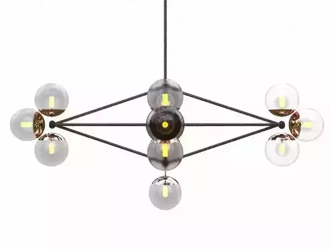 Modo Chandelier Diamond 13 Globes 3D model