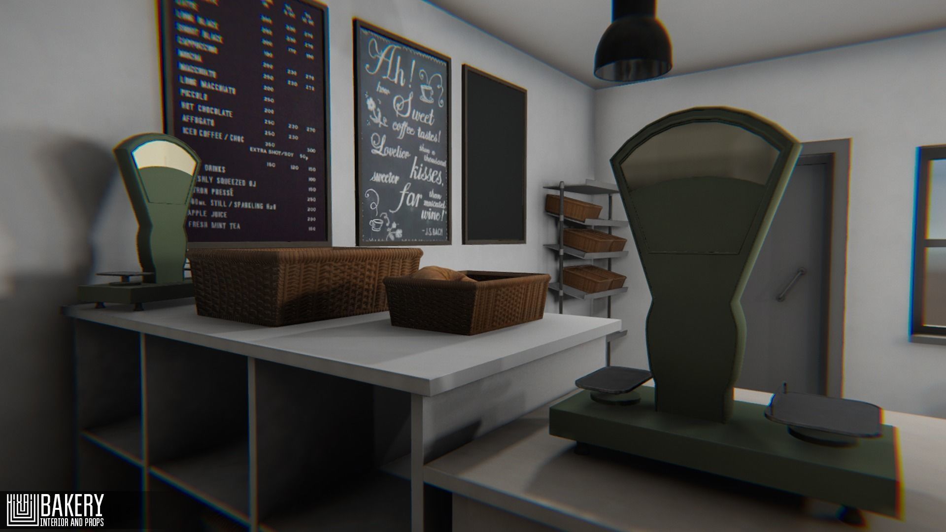 Bakery - interior and props Low-poly 3D model_8