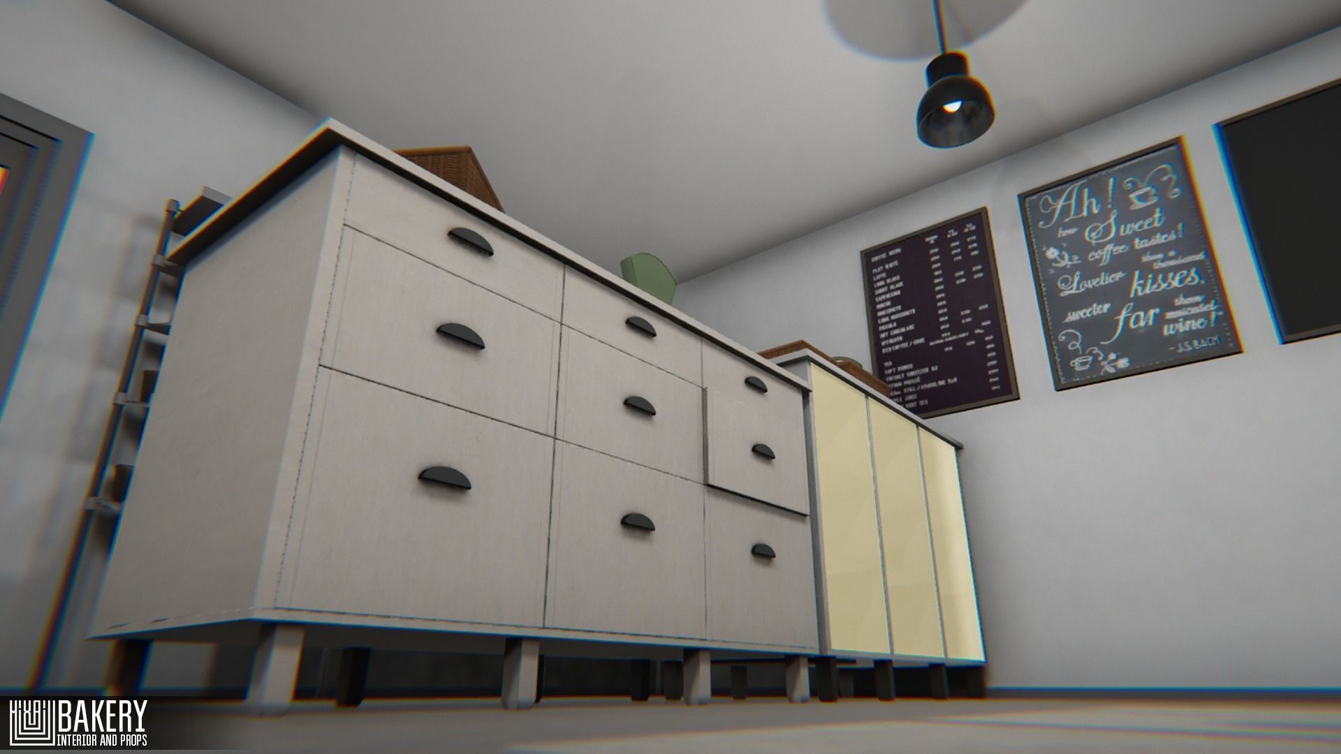 Bakery - interior and props Low-poly 3D model_7