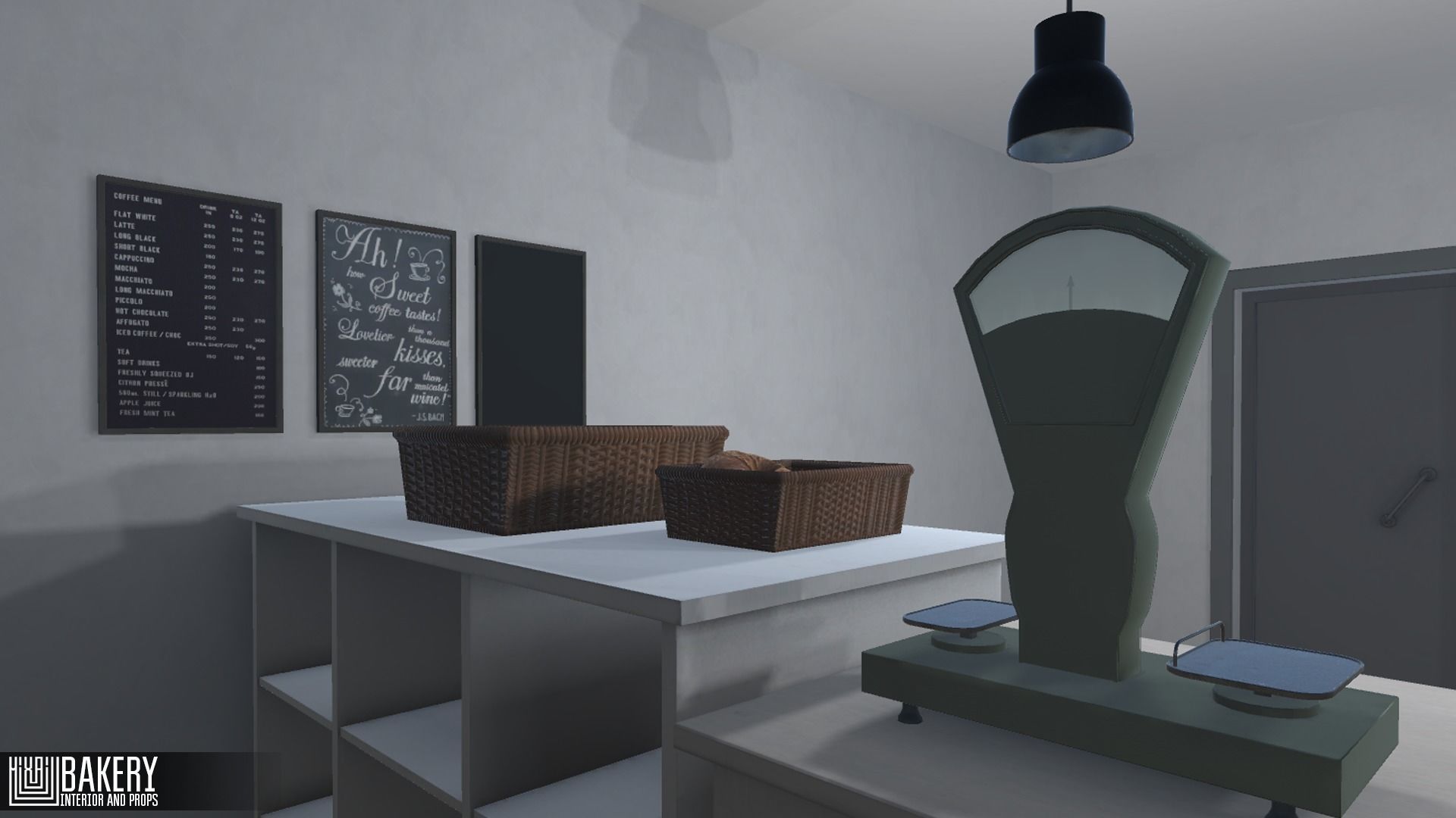 Bakery - interior and props Low-poly 3D model_17