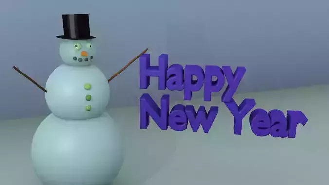 Snowman happy year