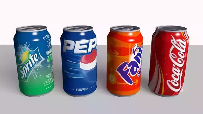 Coke Fanta Pepsi Sprite Can 3D model