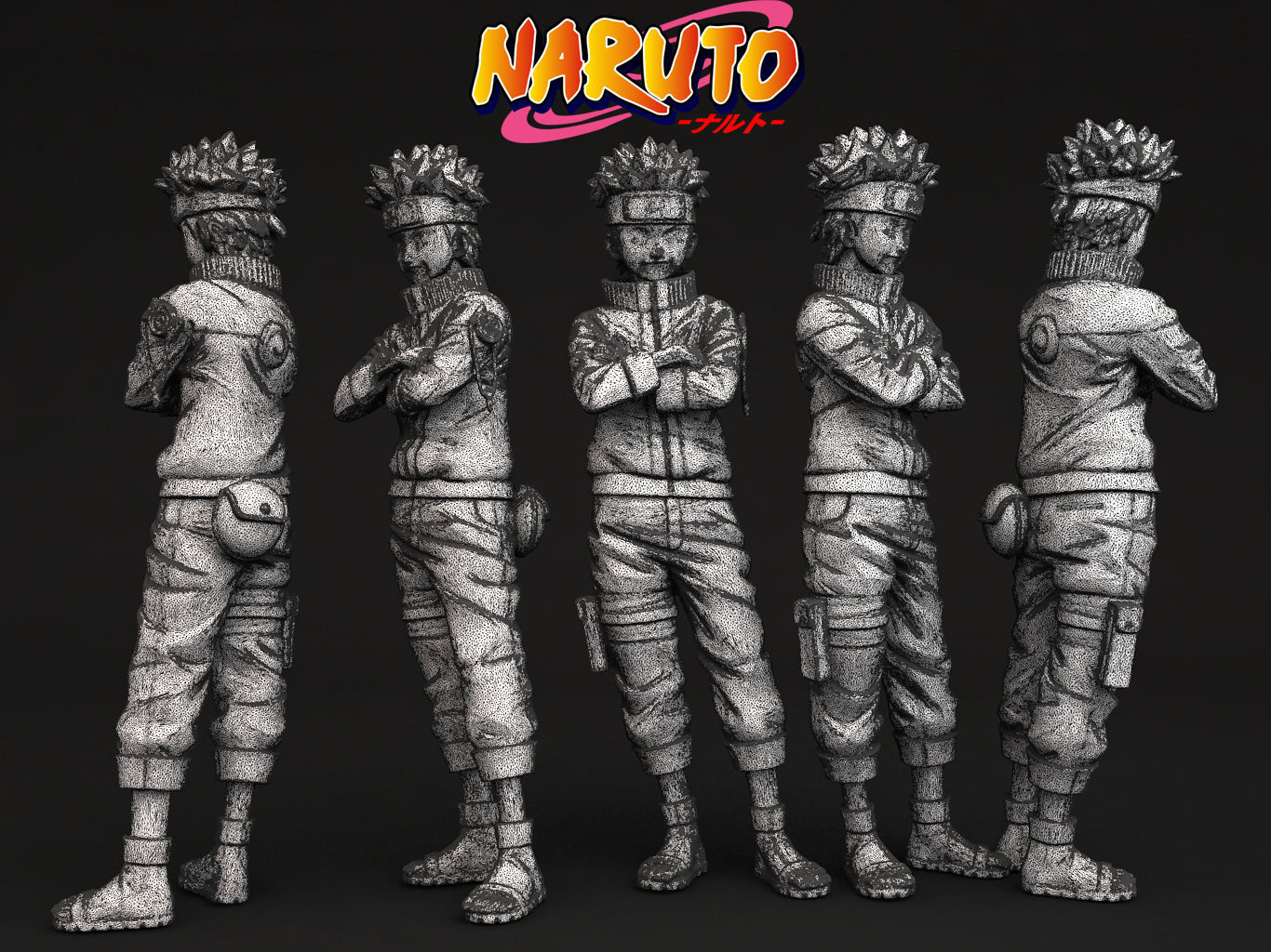 NARUTO two figures side 3D model_4