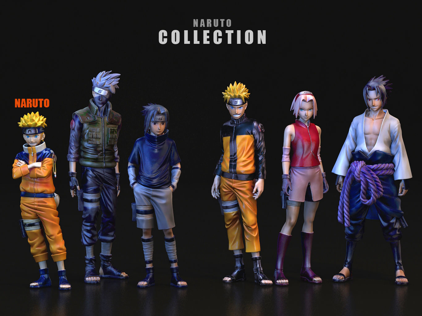 NARUTO two figures side 3D model_1