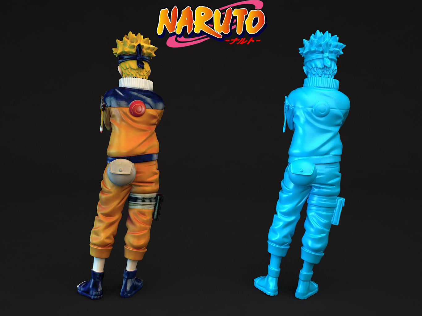 NARUTO two figures side 3D model_12