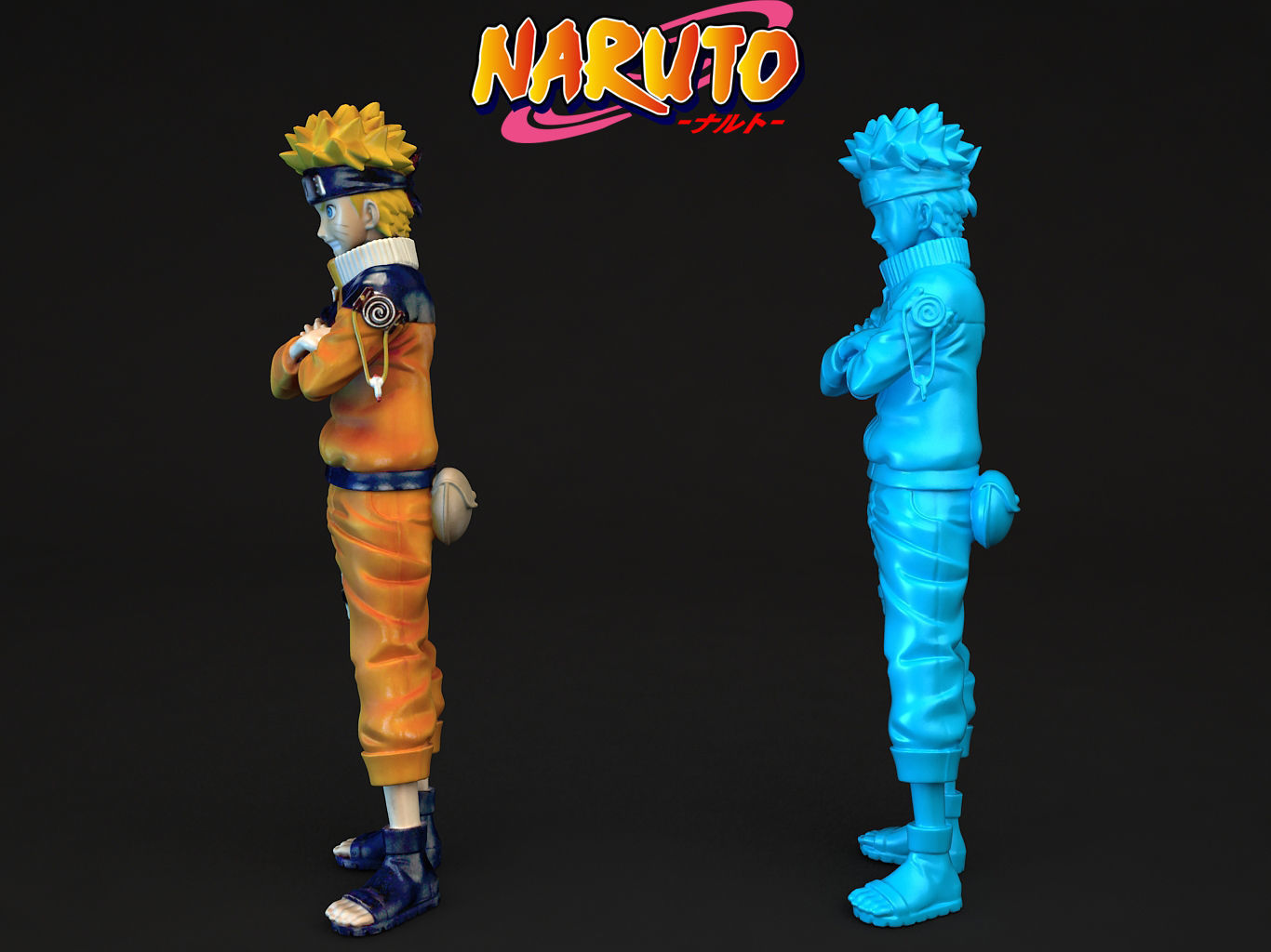 NARUTO two figures side 3D model_10