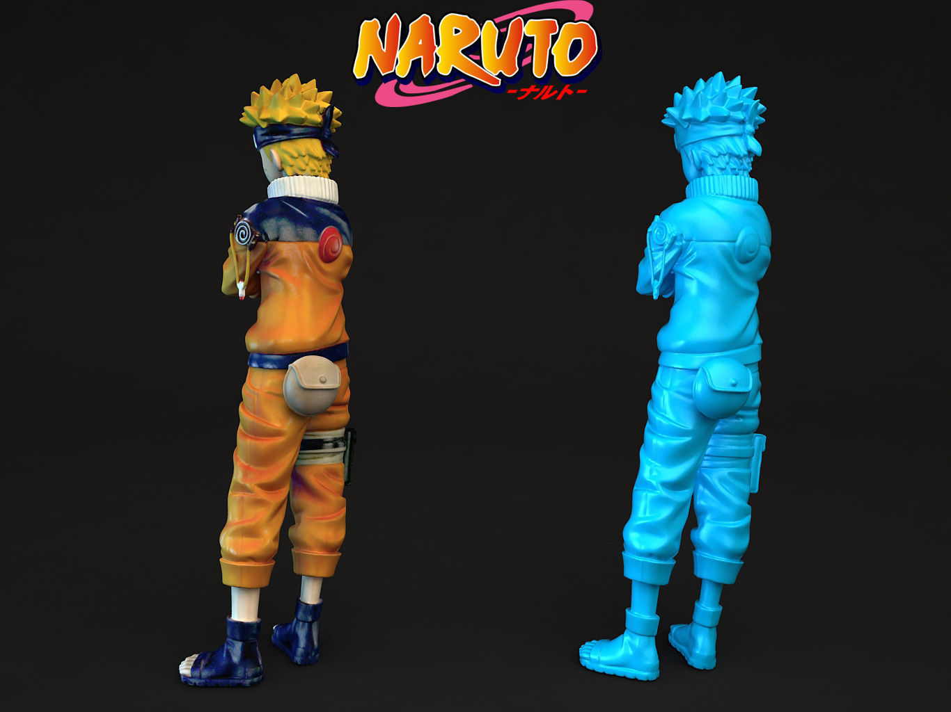 NARUTO two figures side 3D model_11
