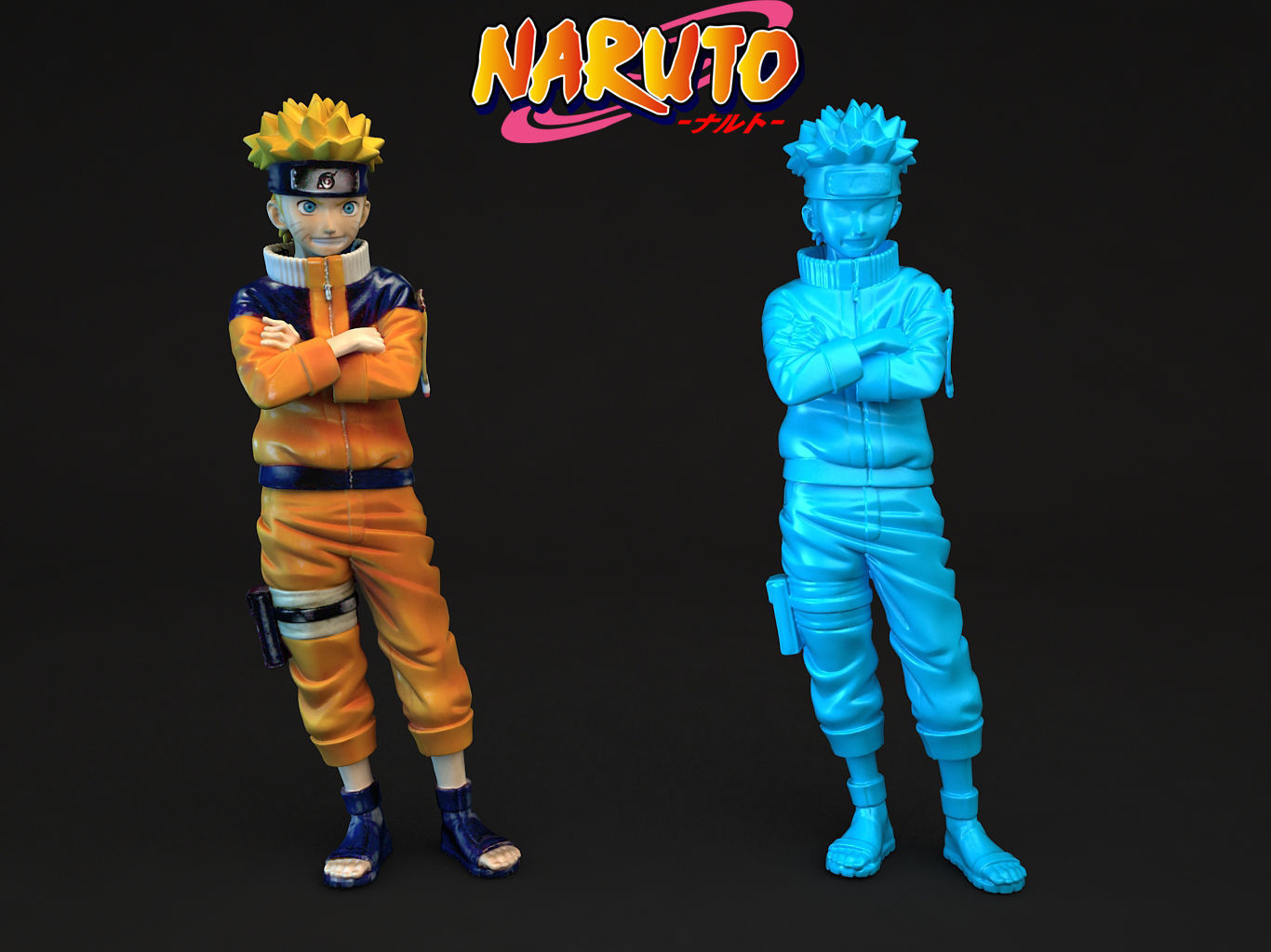 NARUTO two figures side 3D model_8