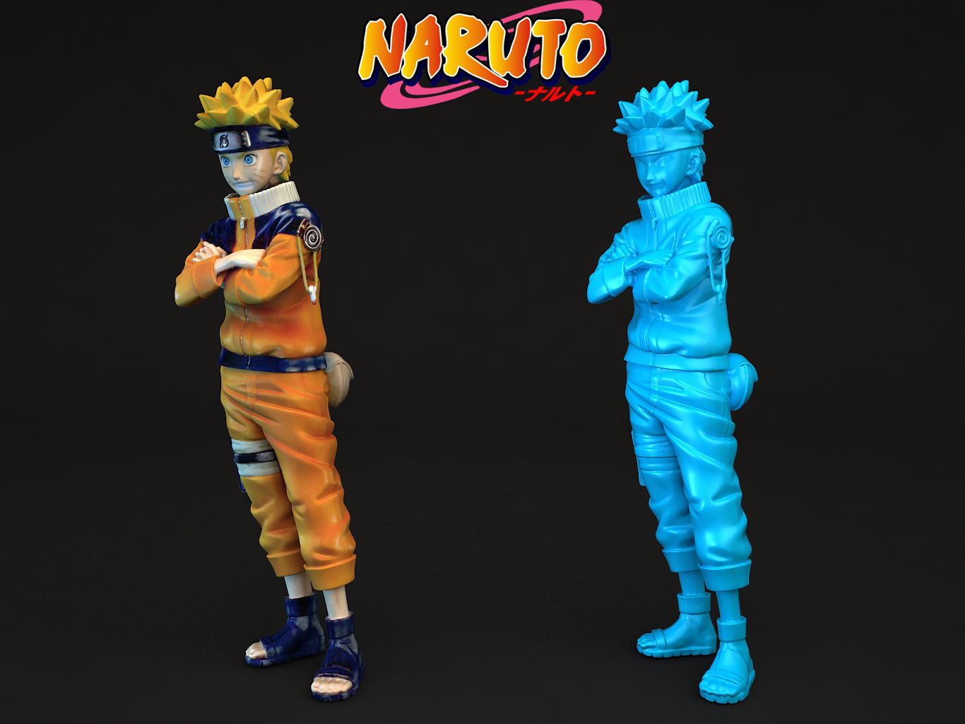 NARUTO two figures side 3D model_9
