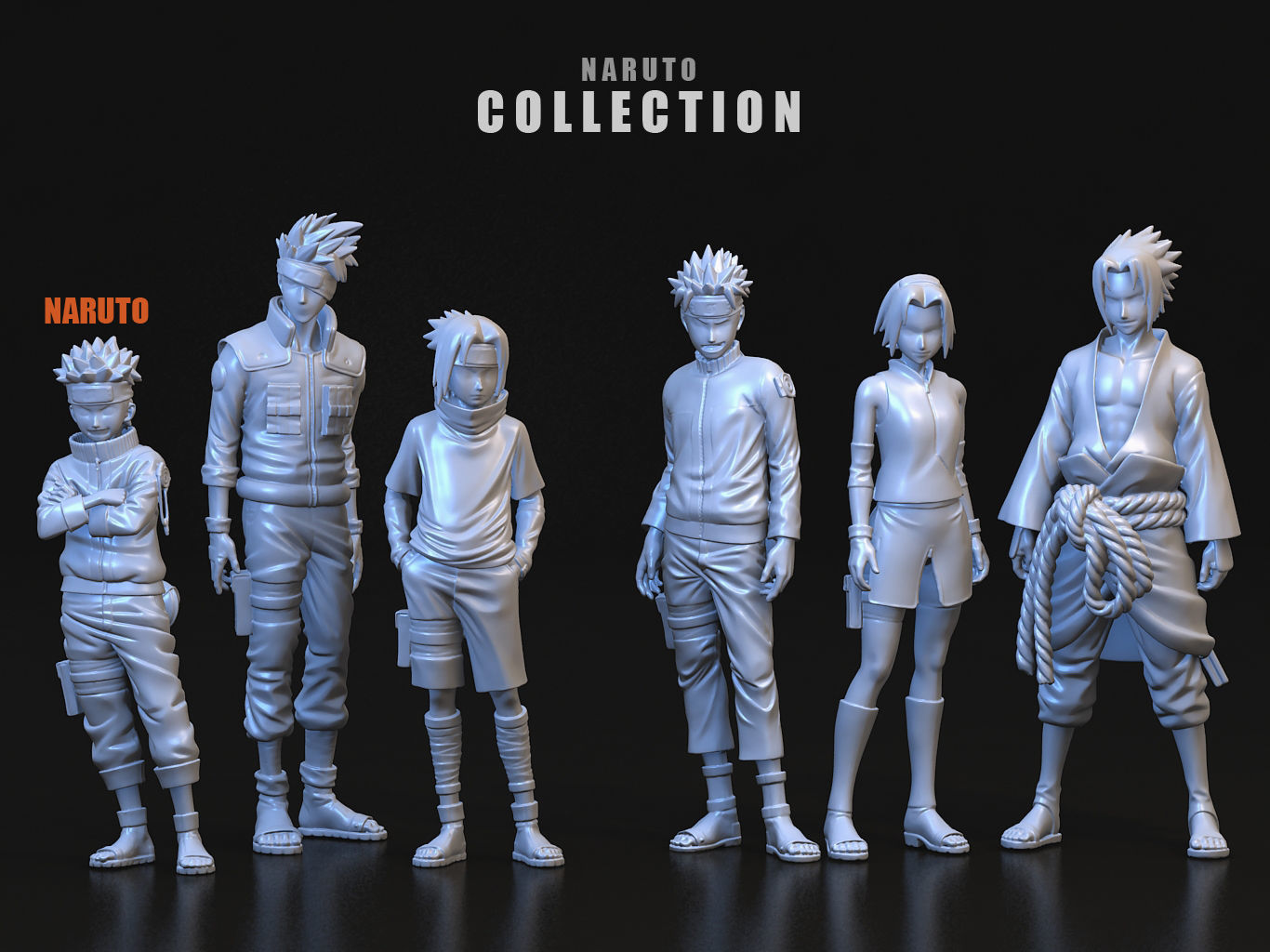 NARUTO two figures side 3D model_2