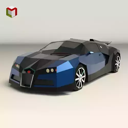 Low Poly Sports Car 03 Low-poly 3D model
