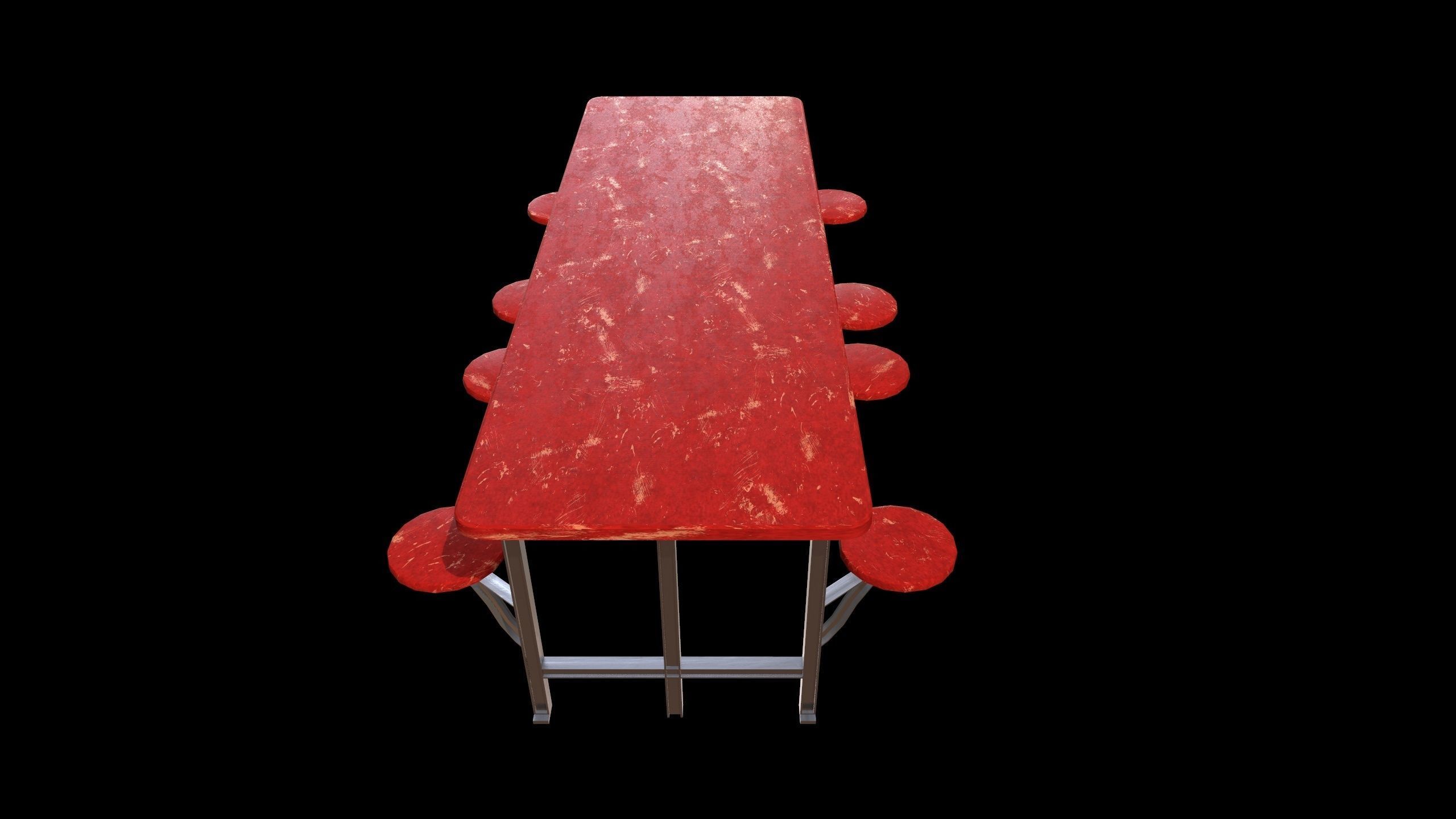 Cafeteria Table - PBR - Dirty Textured Low-poly 3D model_7