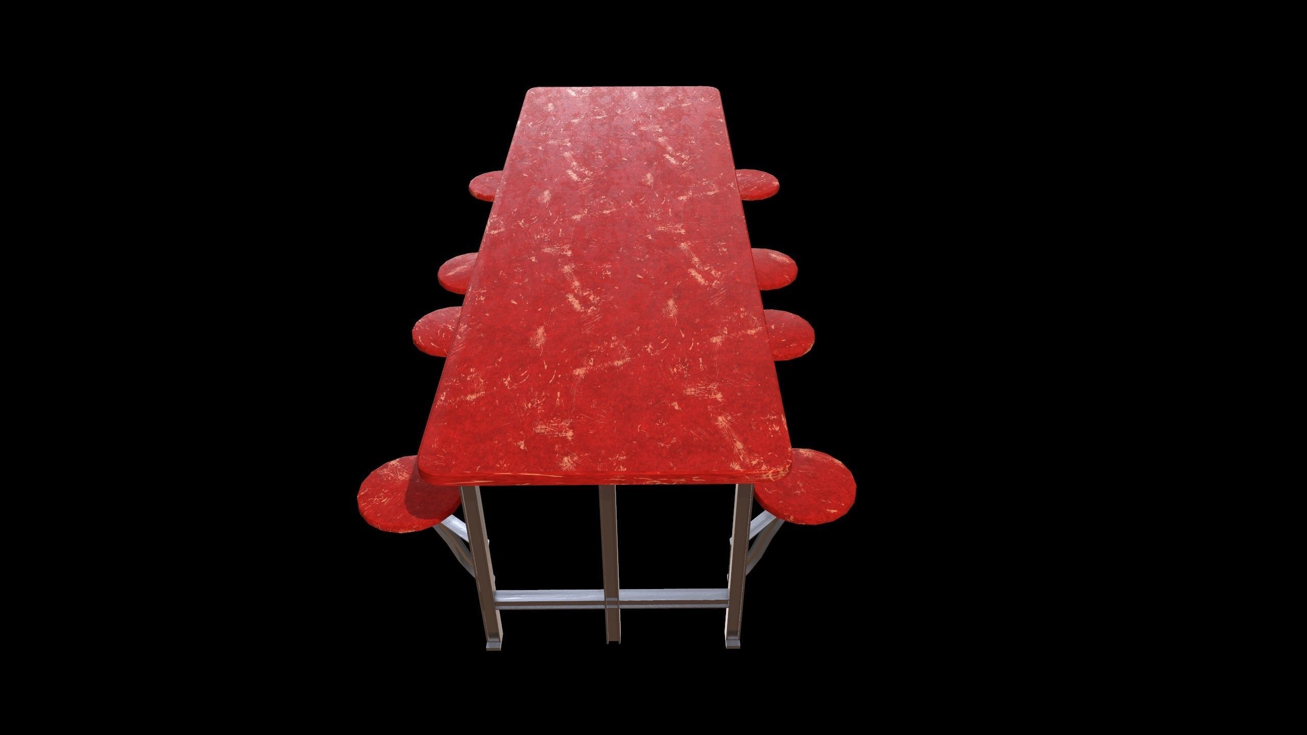 Cafeteria Table - PBR - Dirty Textured Low-poly 3D model_4