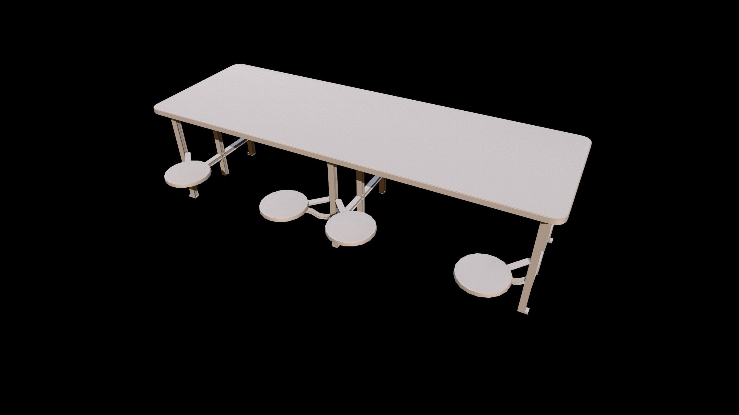 Cafeteria Table Low-poly 3D model_1