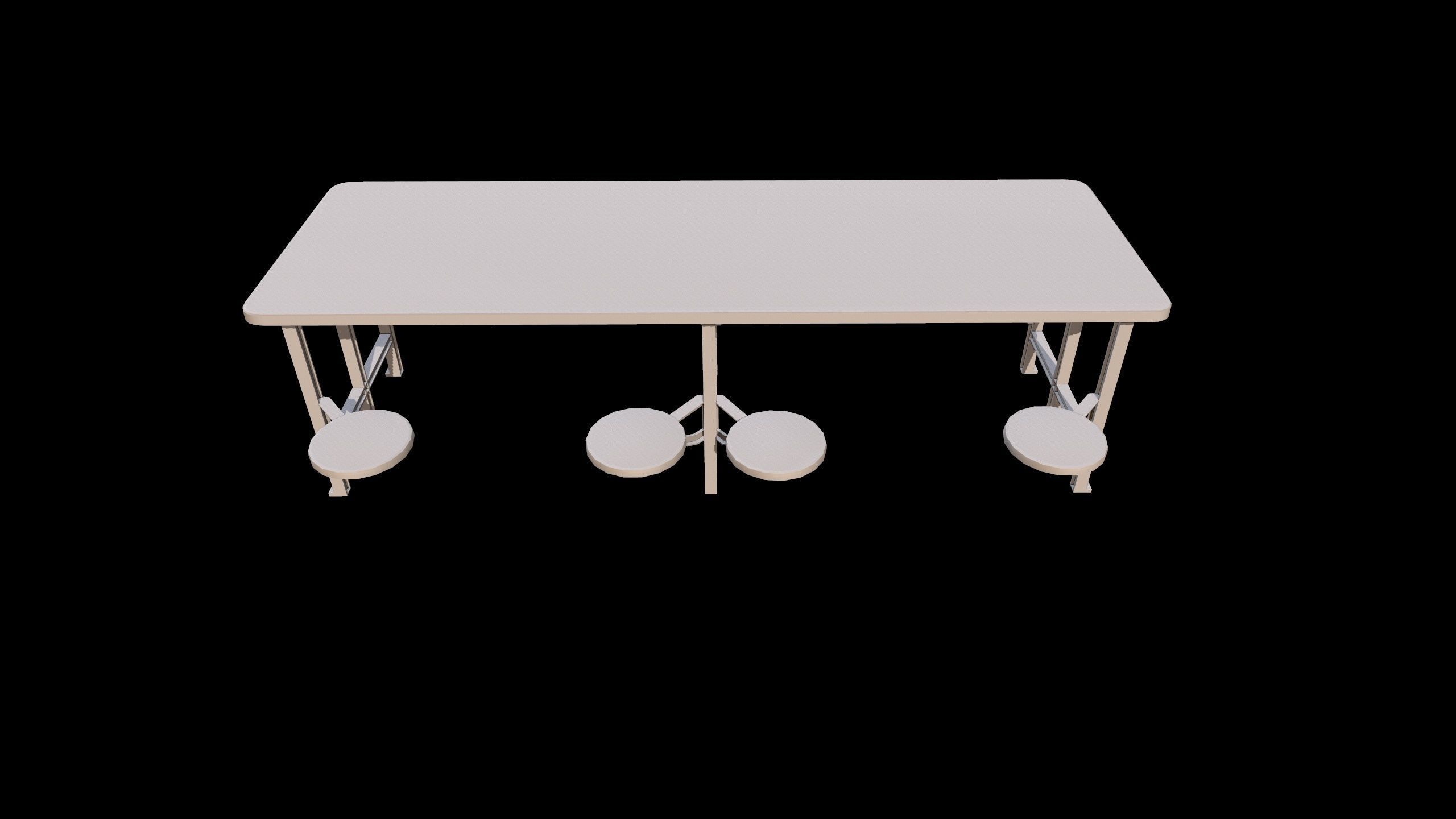Cafeteria Table Low-poly 3D model_5