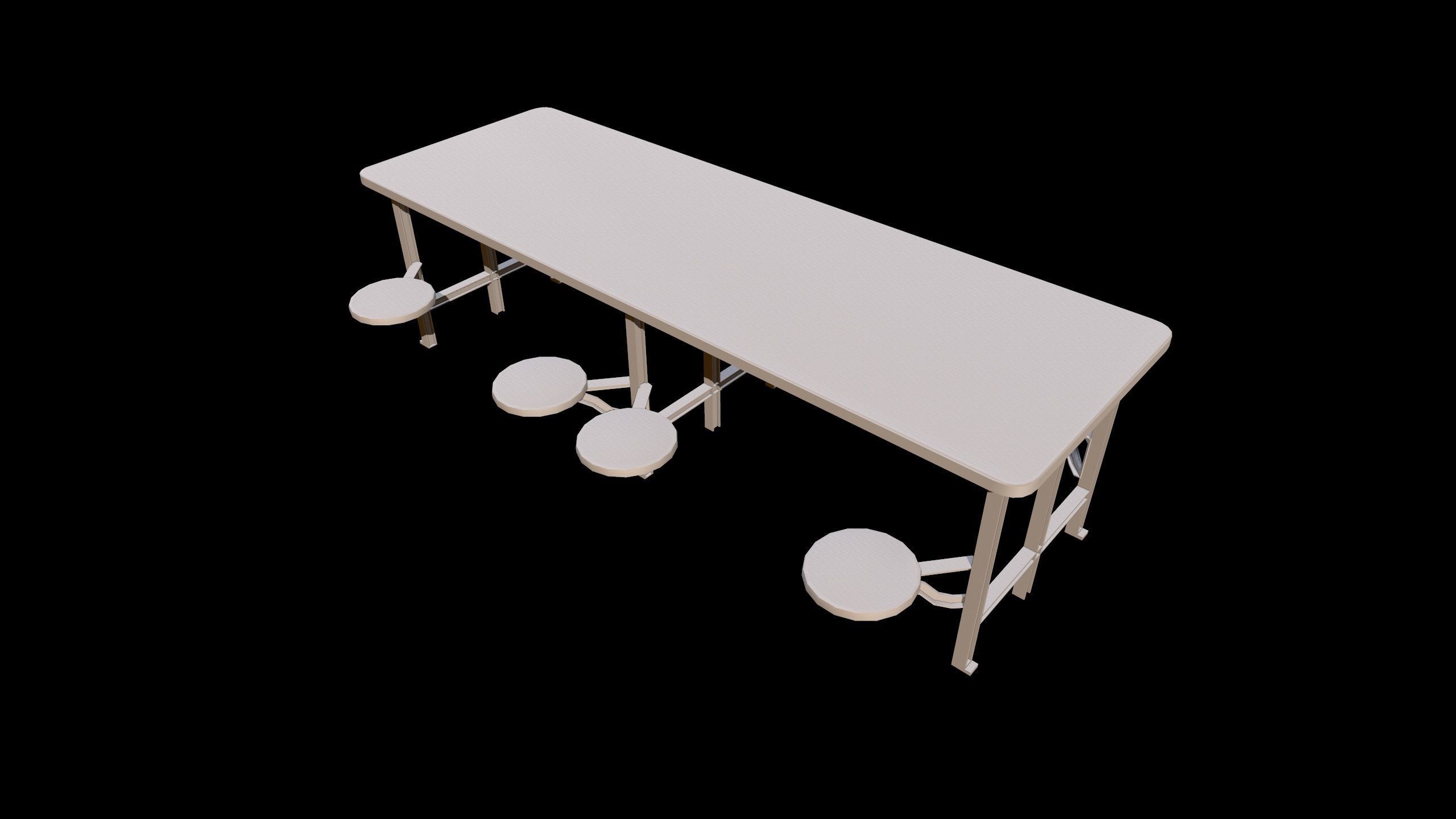 Cafeteria Table Low-poly 3D model_4