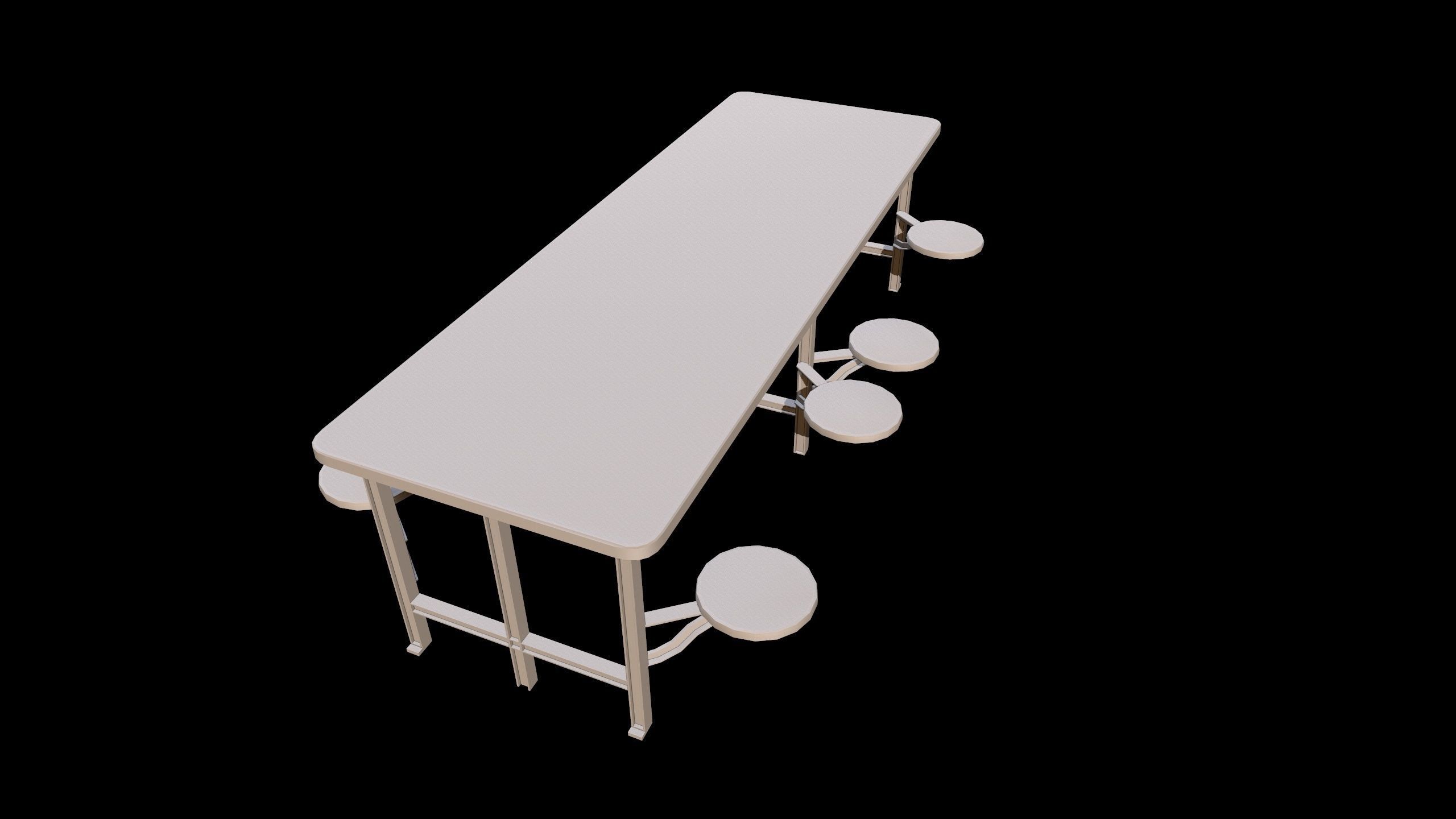 Cafeteria Table Low-poly 3D model_6