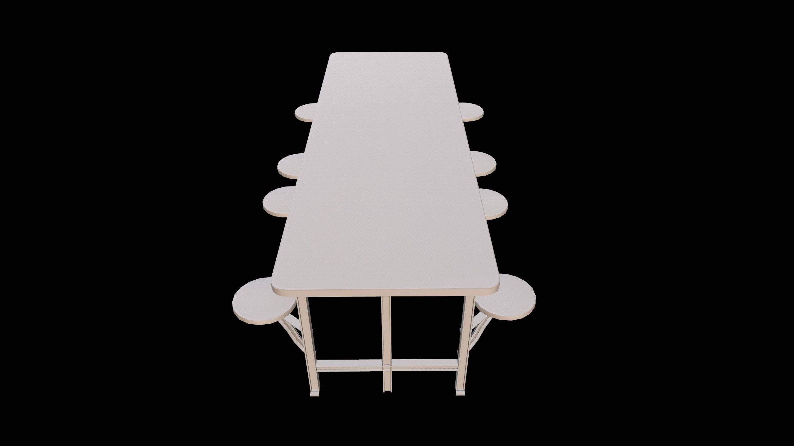 Cafeteria Table Low-poly 3D model_3