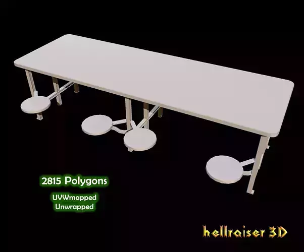 Cafeteria Table Low-poly 3D model Cafeteria Table Low-poly 3D model