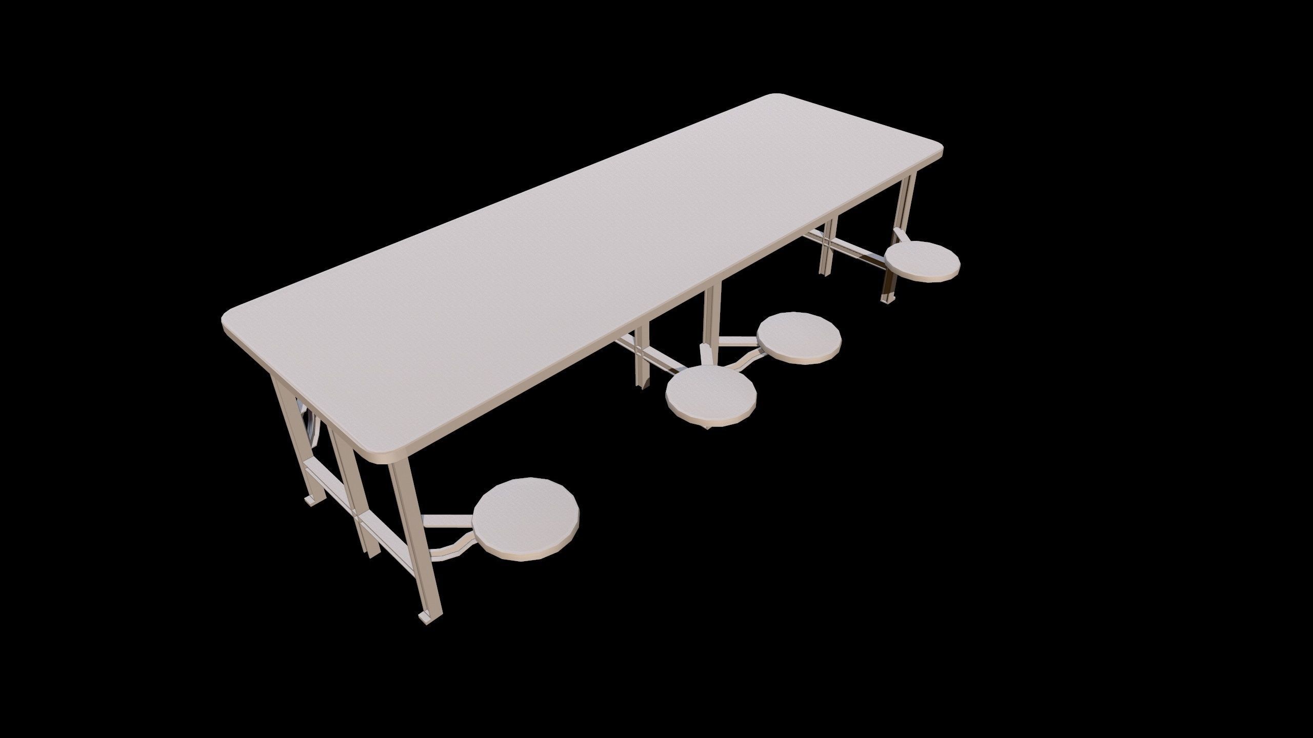 Cafeteria Table Low-poly 3D model_2