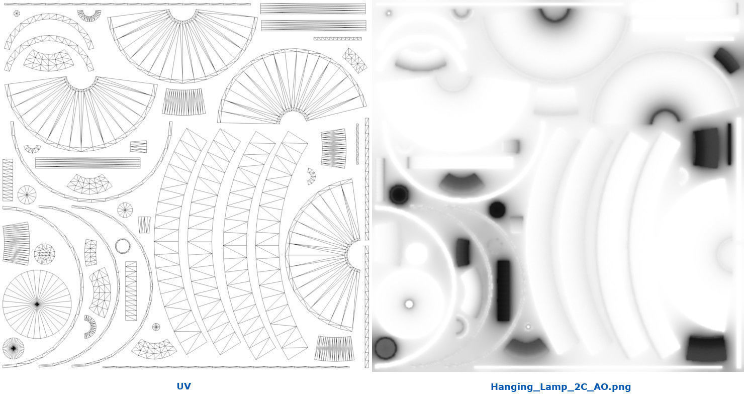 Hanging Lamp 2C Low-poly 3D model_6