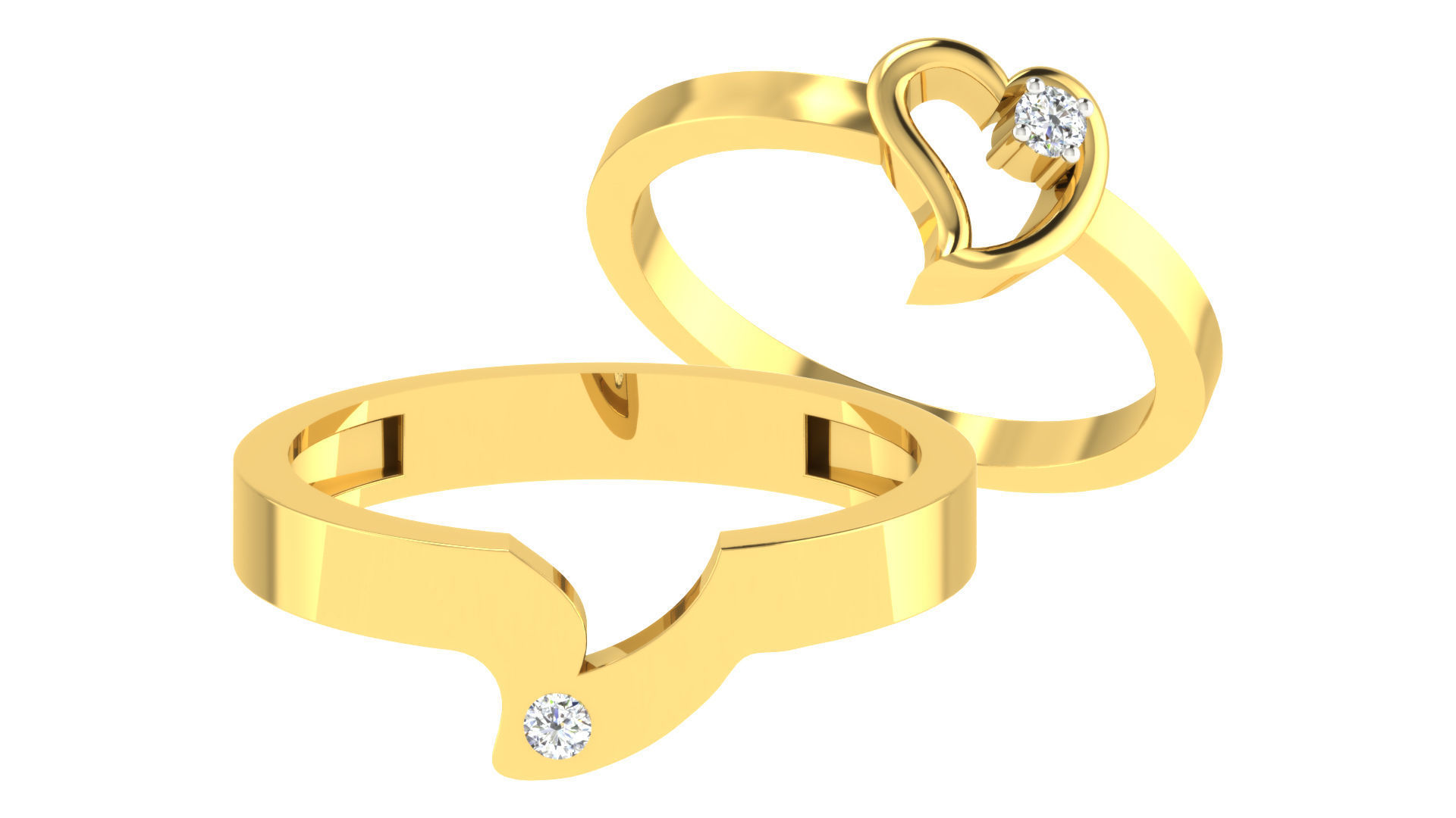 90 Couple Bands Engagement Wedding Ring cad 3dm render details 3D print model_11