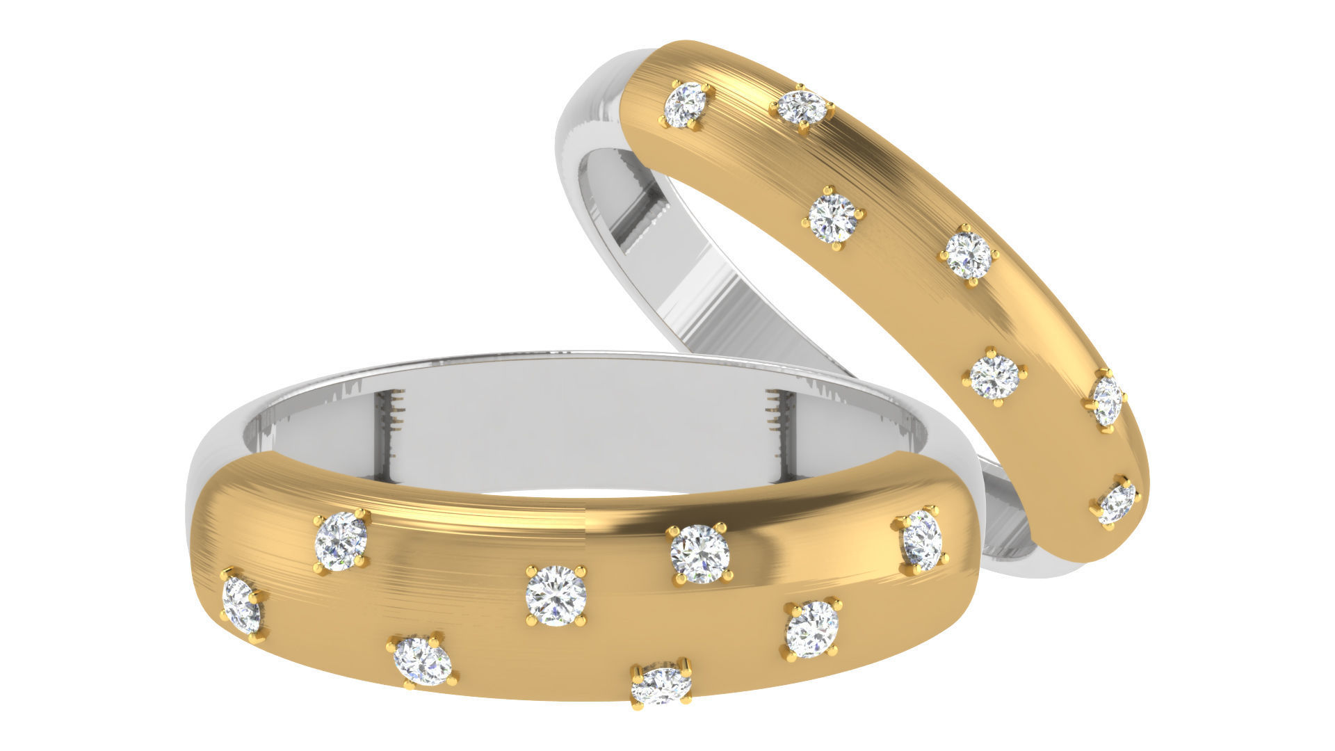 90 Couple Bands Engagement Wedding Ring cad 3dm render details 3D print model_45