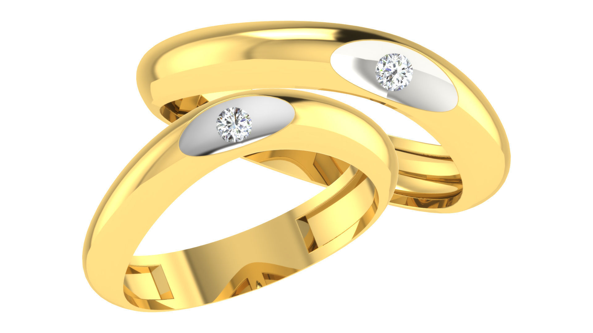 90 Couple Bands Engagement Wedding Ring cad 3dm render details 3D print model_38