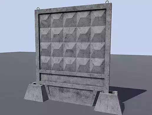 Old Concrete Fence Free low-poly 3D model