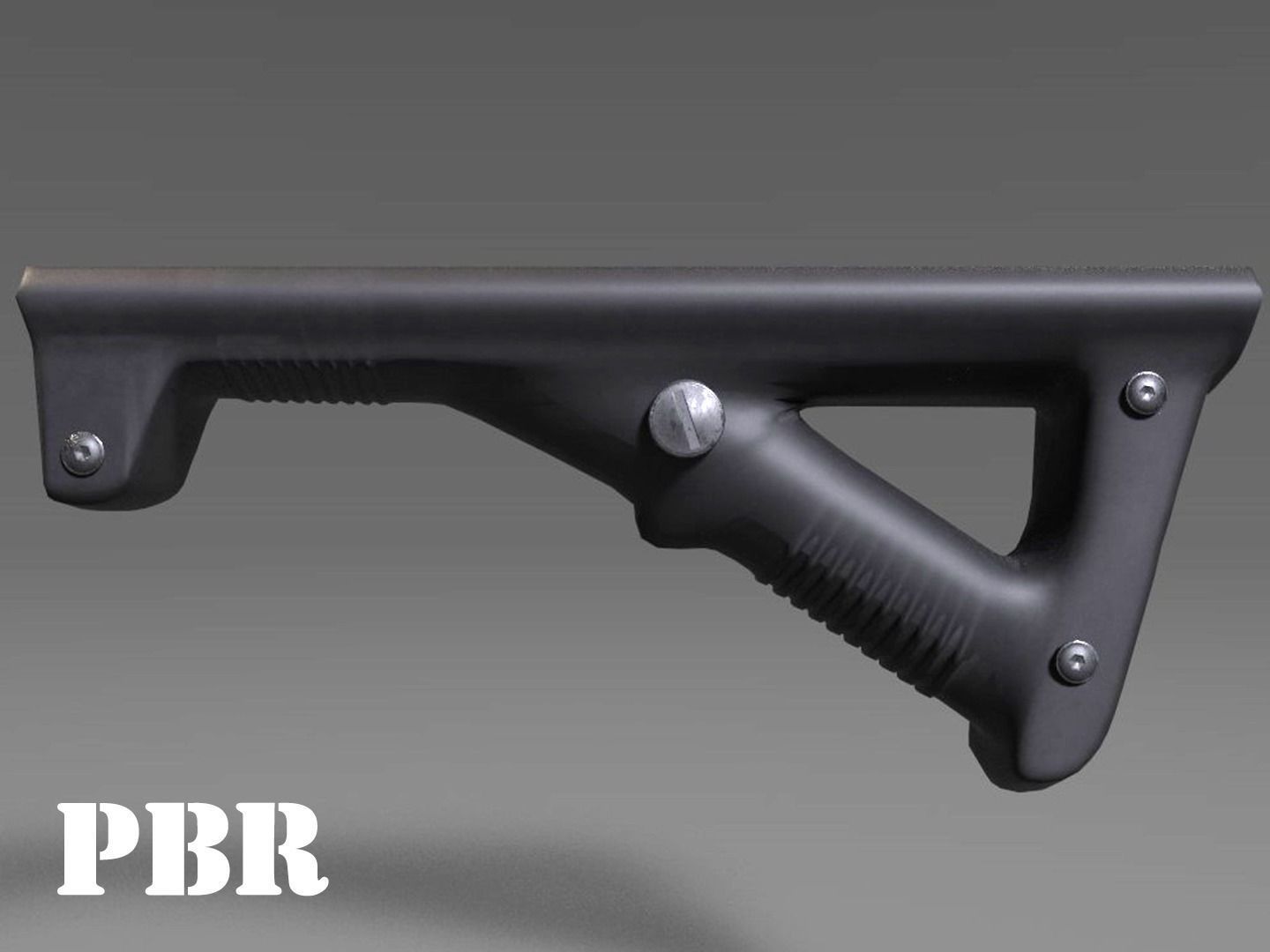 Angled Grip Foregrip Weapon Attachment 3D asset 3