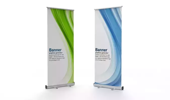Banner Roll-up Stand 3D model