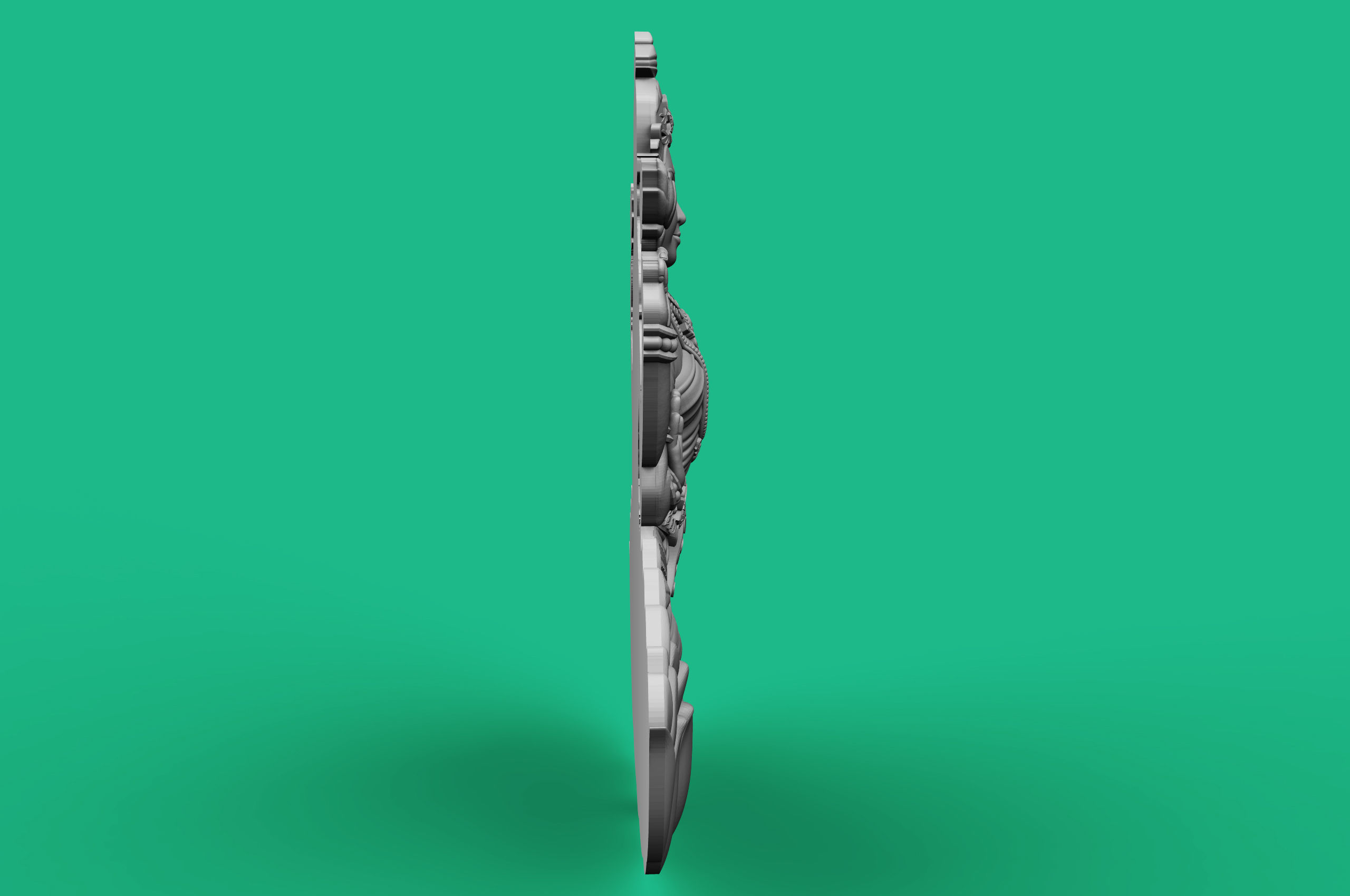 Goddess Laxmi Bas relief 3D print model_15