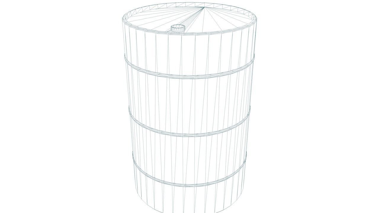 Oil Drum Low-poly 3D model_3