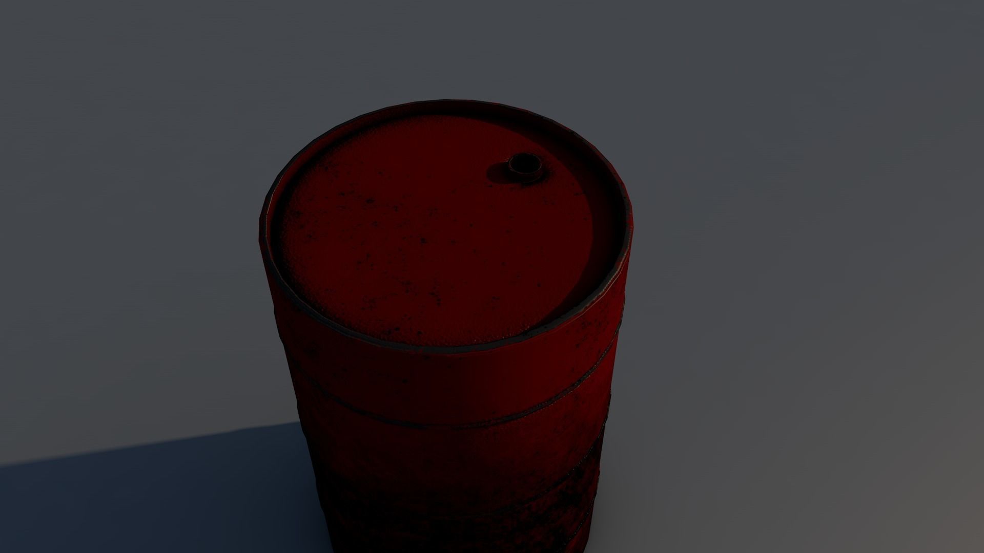 Oil Drum Low-poly 3D model_1