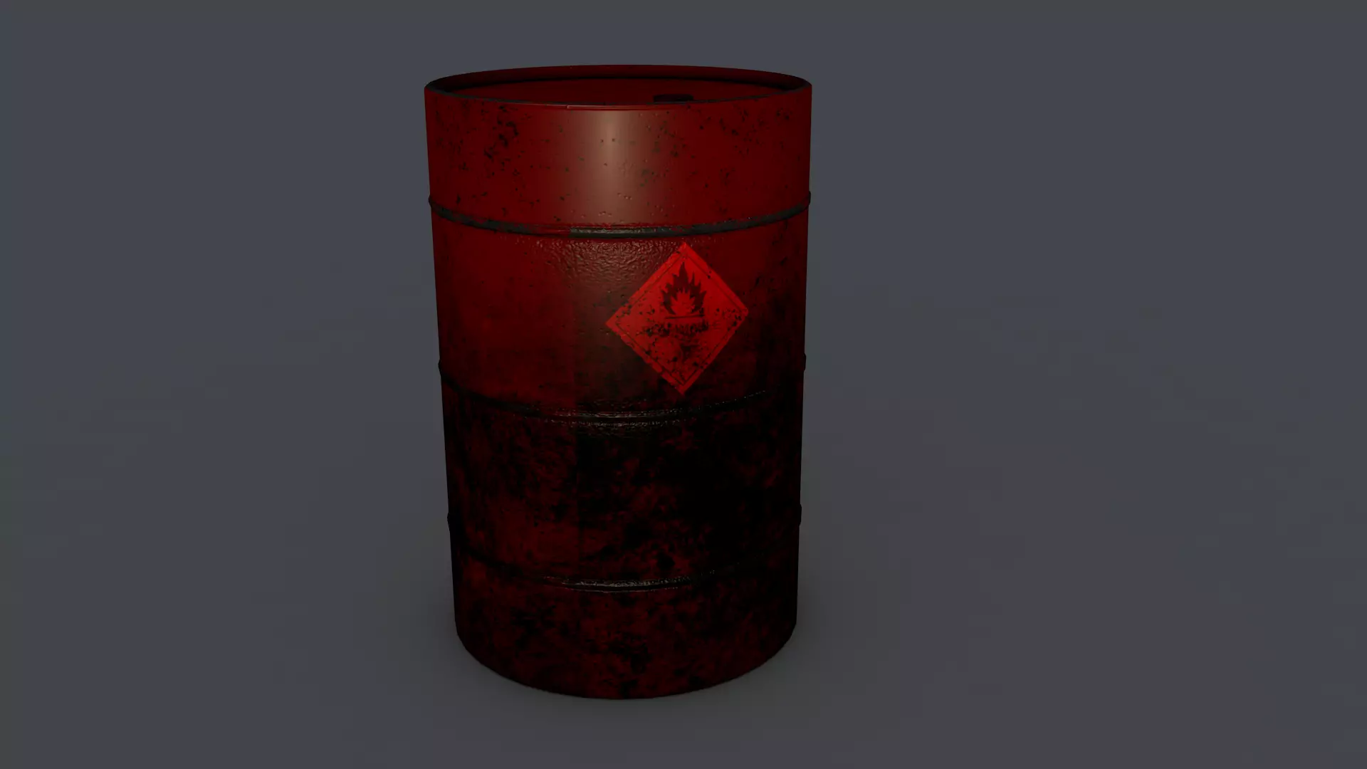 Oil Drum Low-poly 3D model_0