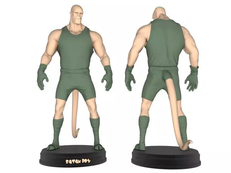 Satan boy Low-poly 3D model_0