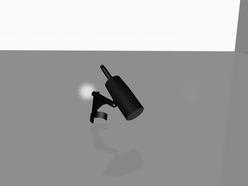 Microphones microphone stand with light 3D model_5