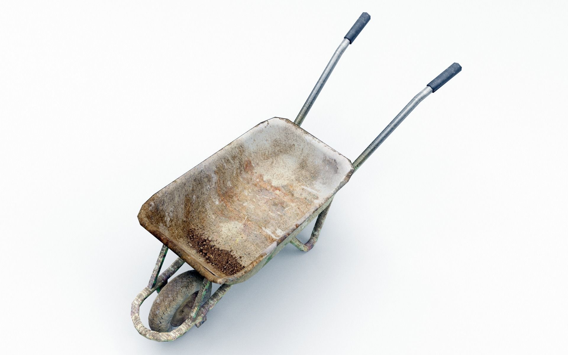 Dirty Wheelbarrow Low-poly 3D model_4