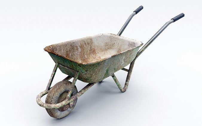 Dirty Wheelbarrow Low-poly 3D model