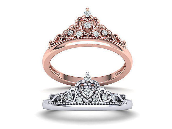 Princess Crown Ring Tiara ring 3dmodel N10372 3D print model